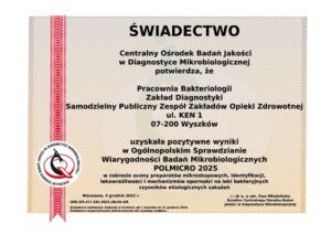 ŚWADECTWO Bakteriologii